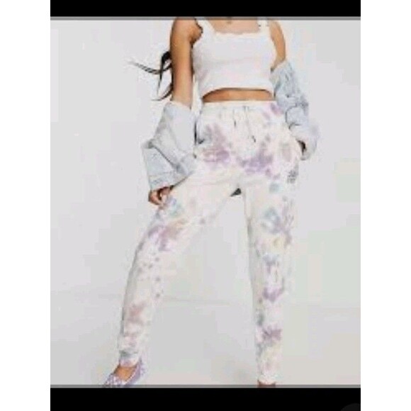 Quiksilver Women's Size Small Light Colored Tie-Dyed 100% Cotton Sweat Pants - Picture 2 of 9